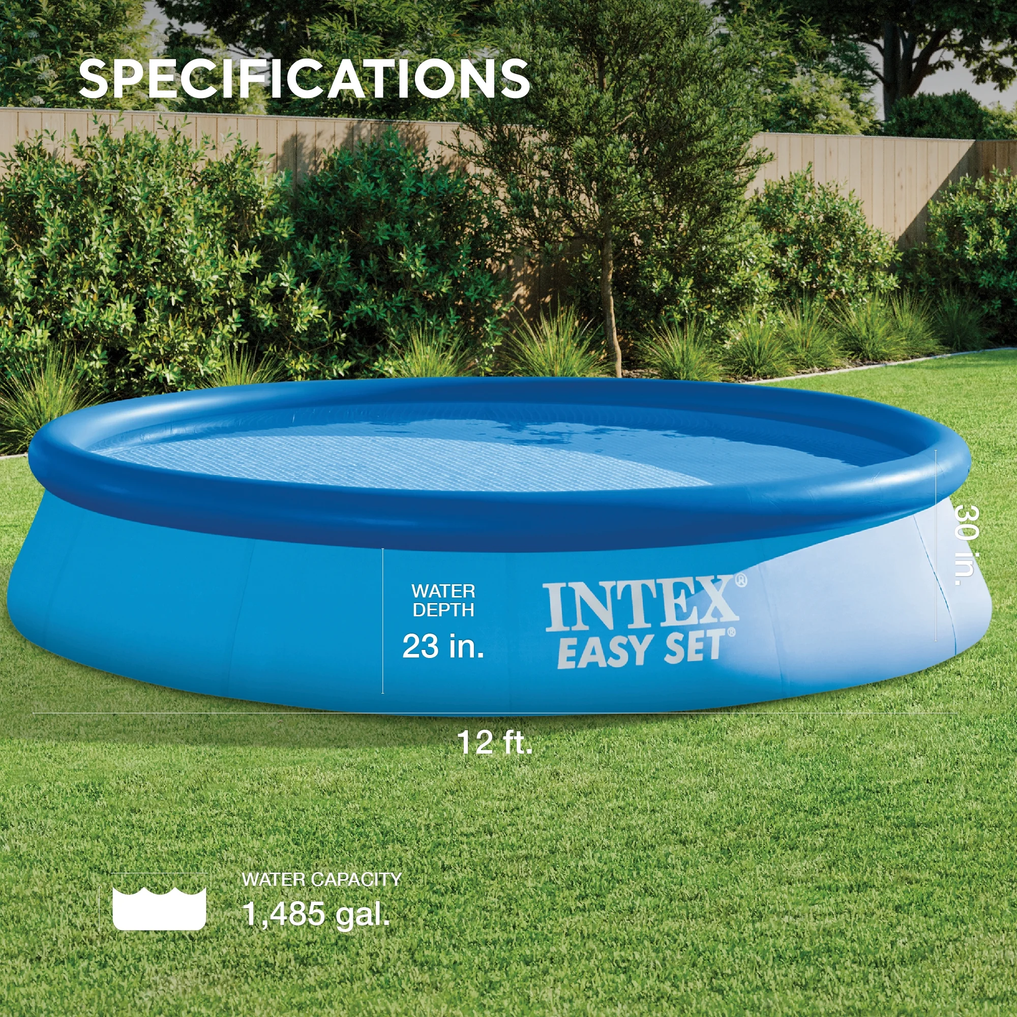 Intex 28131EH 12ft x 30in Easy Set Up Inflatable Swimming Pool Filter Pump - Cheap Fitting