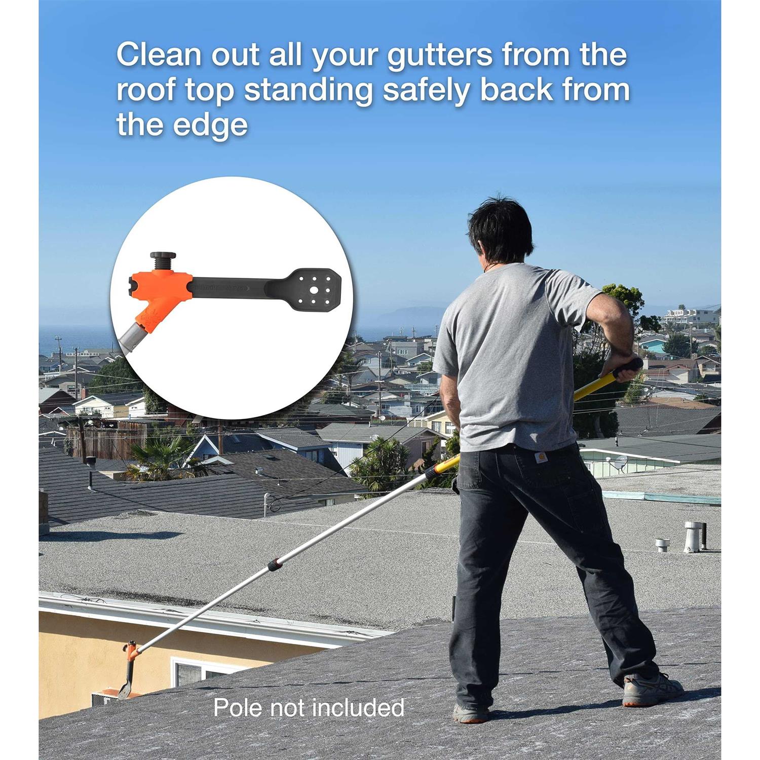 MCCAULEY Gutter Cleaner PRO, Gutter Cleaning from The Ground, Plus Clean from roof and Ladder, and Clean Off Gutter Guards from The Ground - Cheap Fitting
