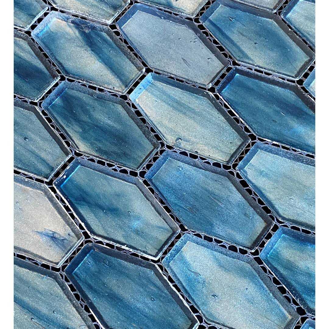 Mosaic Studio Iridescent 1 1/4 x 2 Long Hexagon Glass Tile - Cheap Fitting