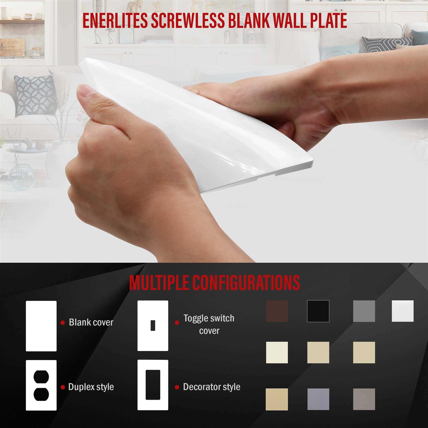 ENERLITES Screwless Double Blank Wall Plate Child Safe Two Gang Blank Device Outlet Cover - Cheap Fitting