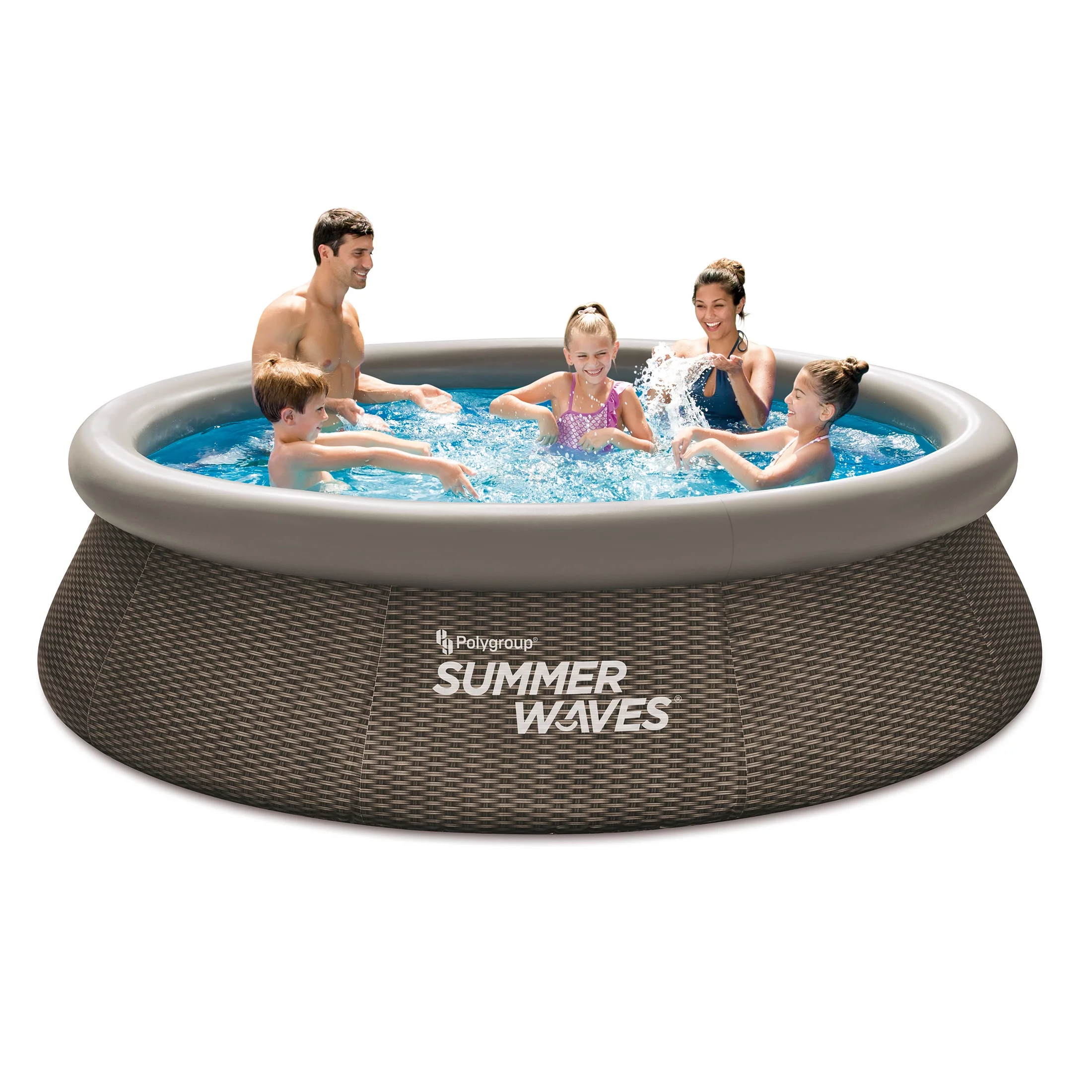Summer Waves 10 ft Dark Double Rattan Quick Set Pool, Round, Ages 6+, Unisex - Cheap Fitting