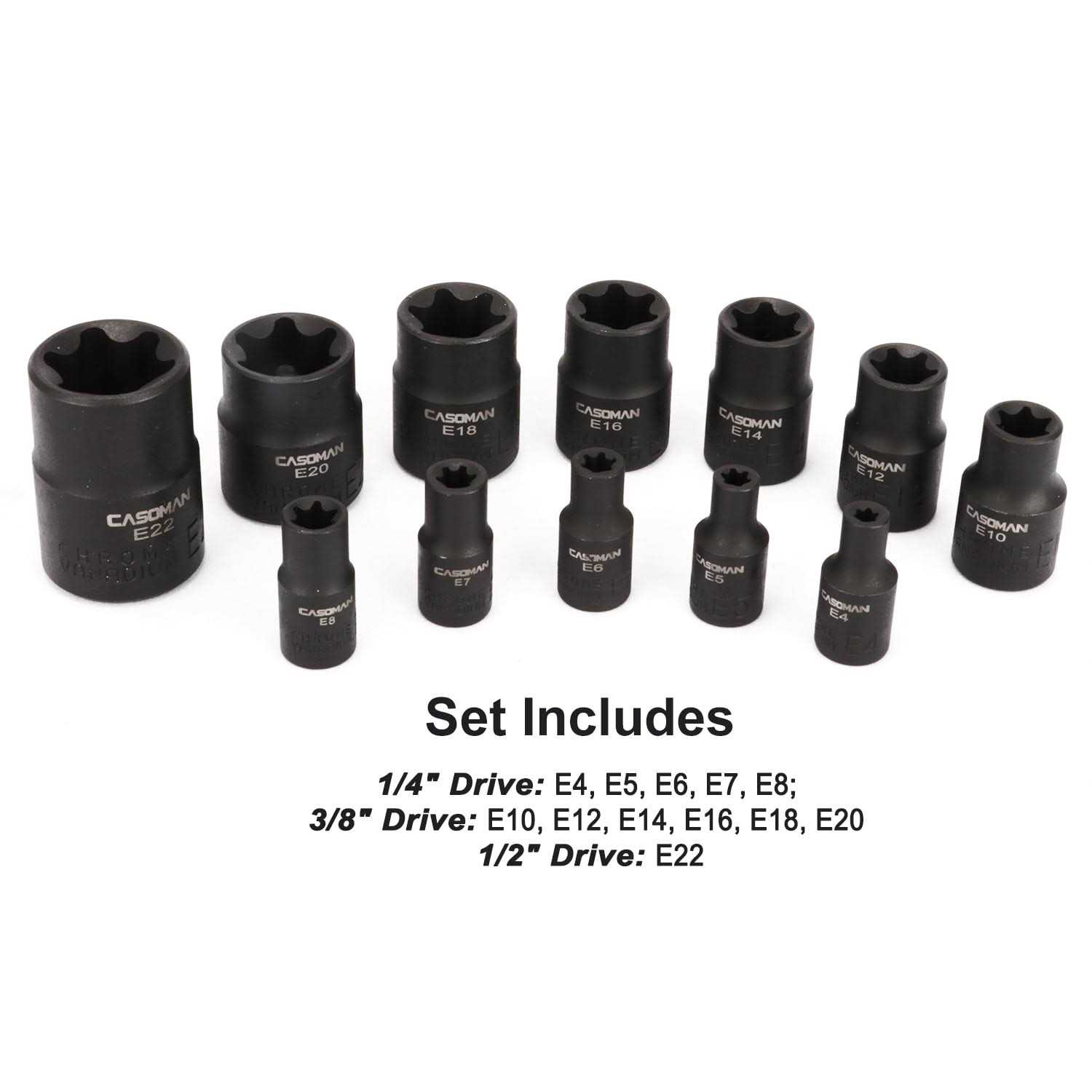 Casoman 25 Piece Torx Bit Socket and Female External Socket Set - Cheap Fitting