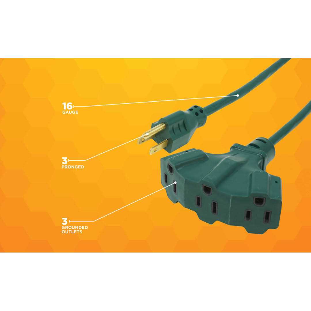 Woods 2466 8-Foot Outdoor Extension Cord with 3-Outlets - Cheap Fitting