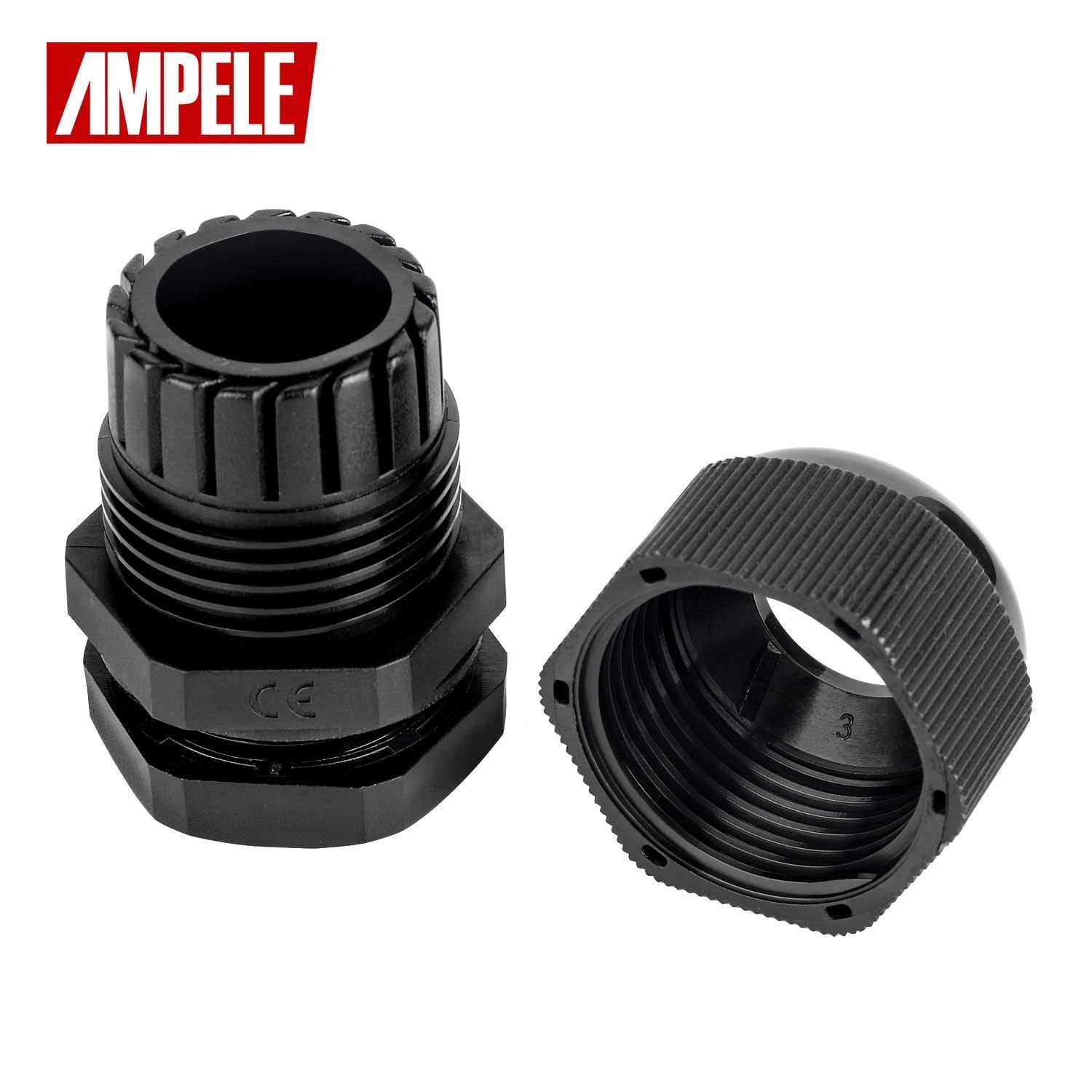AMPELE NPT Cable Gland Waterproof Adjustable Nylon Cable Glands Joints With Gaskets - Cheap Fitting