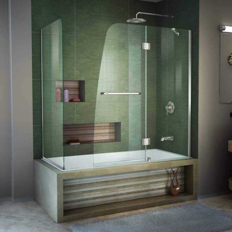 DreamLine Aqua 56-60 in. W x 30 in. D x 58 in. H Frameless Hinged Tub Door Return Panel SHDR-3148586-RT-01 - Cheap Fitting