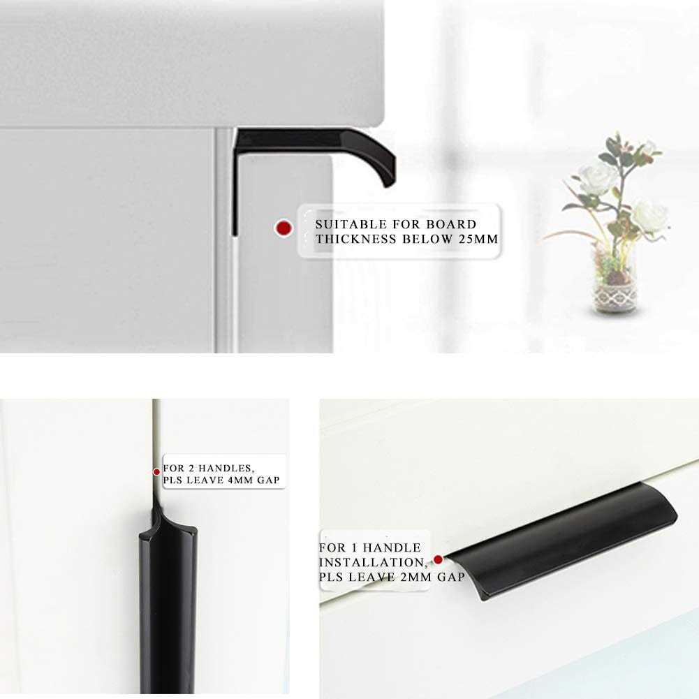 Jooja 10 Pack Modern Style Finger Edge Pull Furniture Drawerhandles Hidden Cabinet Kitchen Drawer Handles Knobs - Cheap Fitting