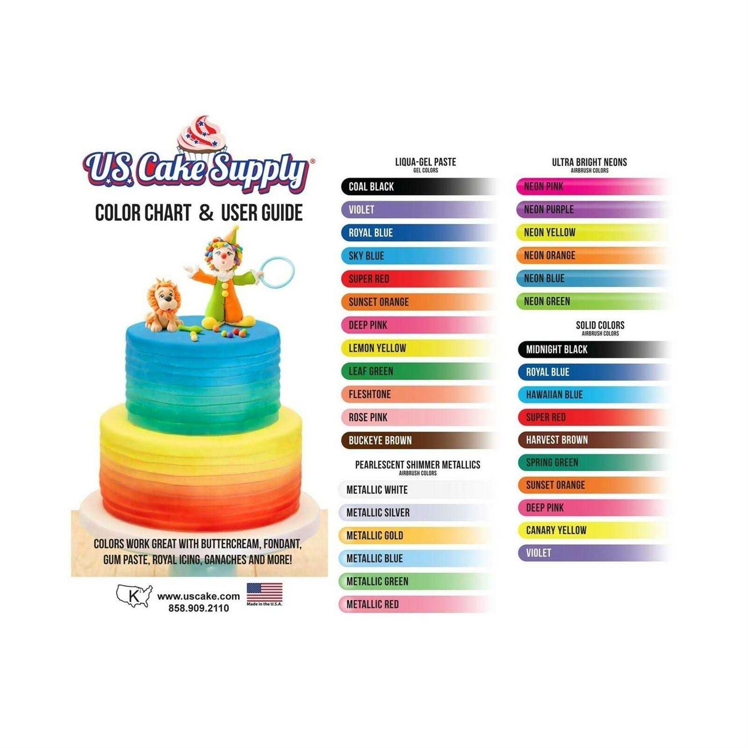 U.S. Cake Supply Complete Cake Decorating Airbrush Kit with a Full Selection of 12 Vivid Airbrush Food Colors - Cheap Fitting