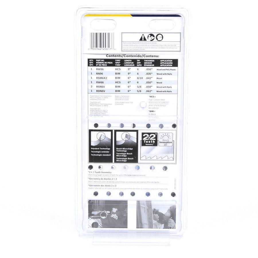 Bosch RAP7PK 7-Piece Reciprocating Saw Blade Set - Cheap Fitting
