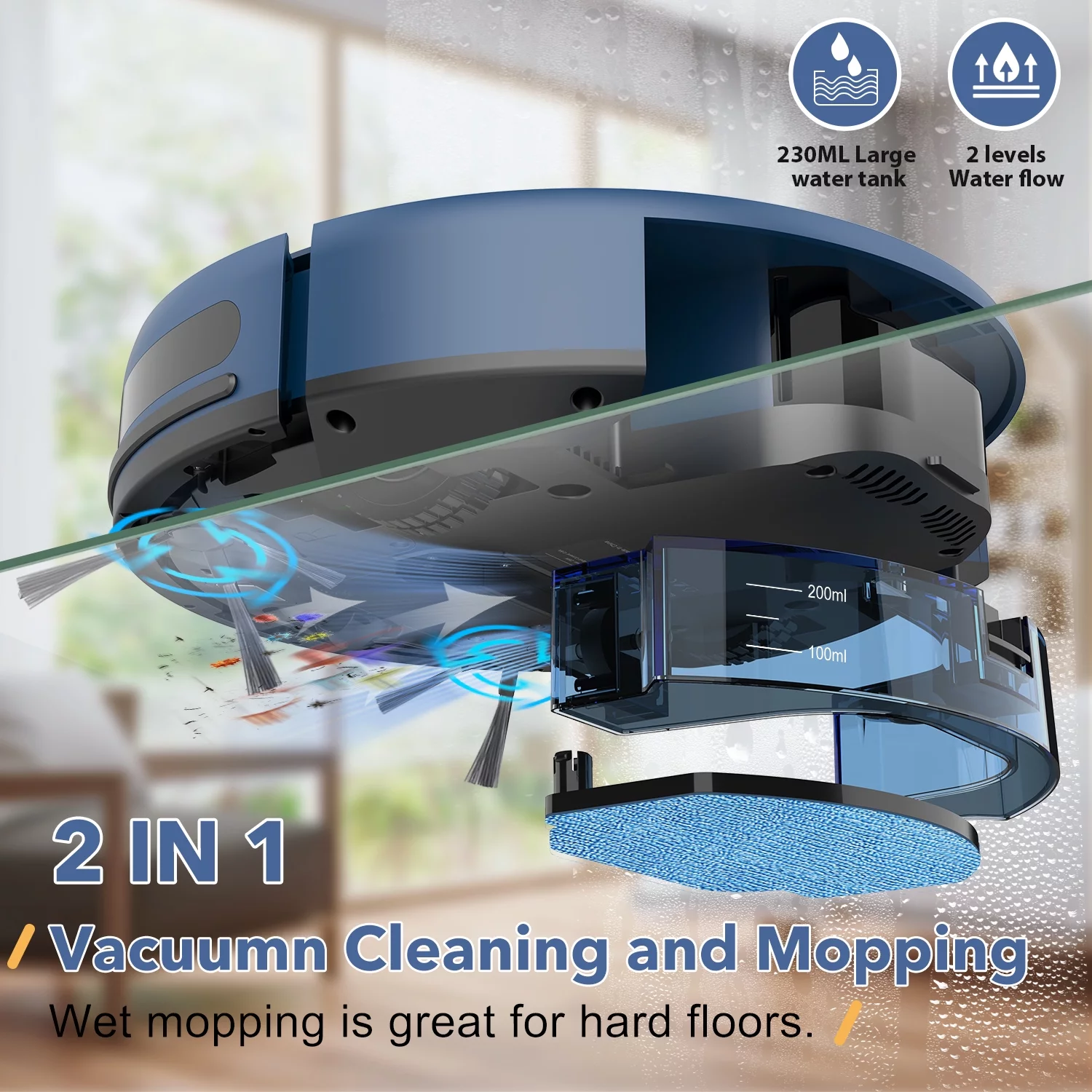 ONSON Robot Vacuum Cleaner, Robot Vacuum and Mop Combo with WIFI / Alexa for Pet Hair and Hard Floor - Cheap Fitting