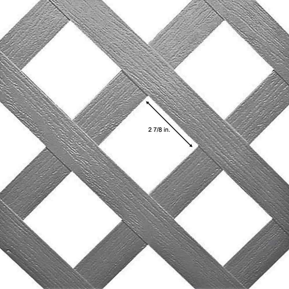 2 ft. x 8 ft. White Garden Diamond Vinyl Lattice - Cheap Fitting