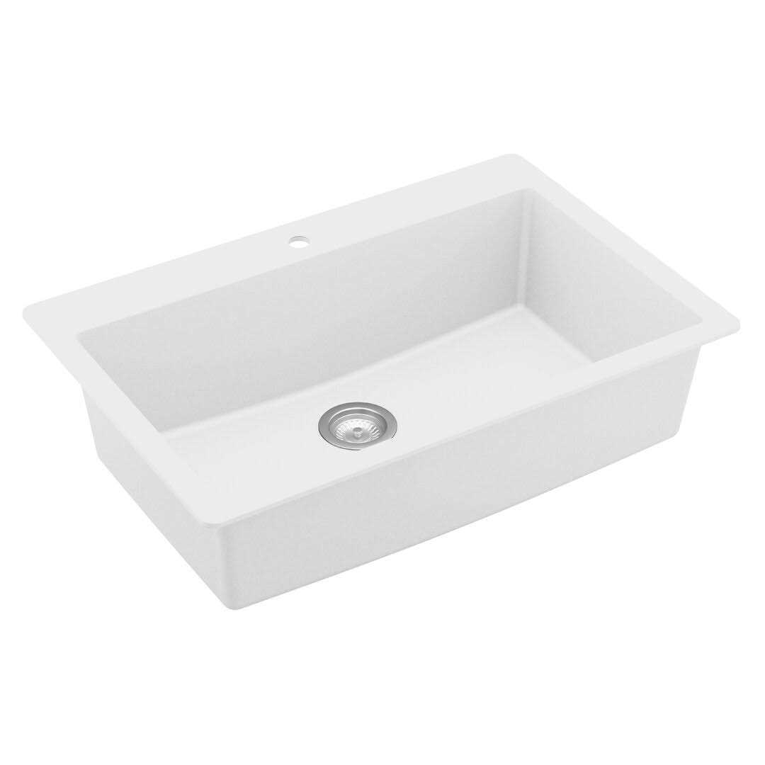Karran Quartz 33 In. Large Single Bowl Drop-In Kitchen Sink QT-812 - Cheap Fitting