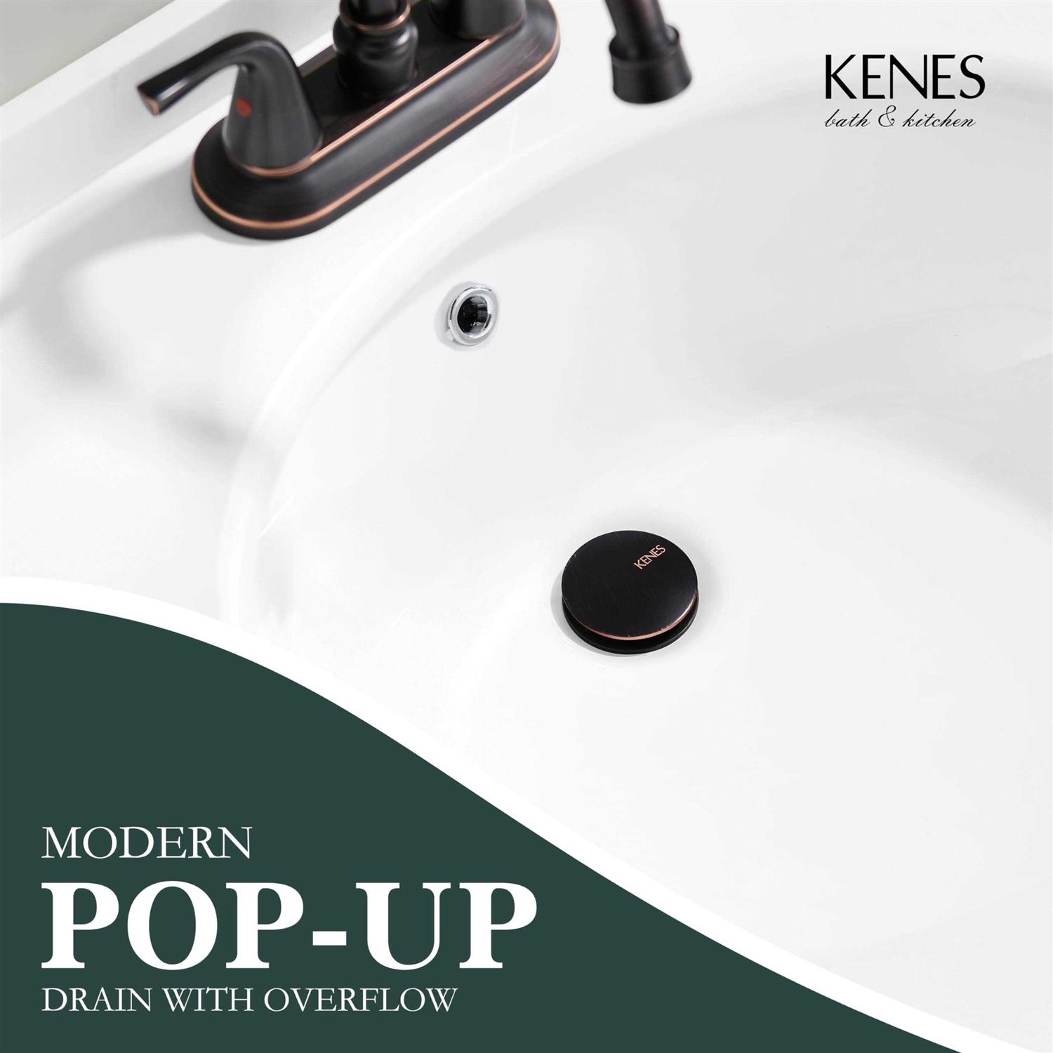 Kenes Oil Rubbed Bronze Pop Up Sink Drain Bathroom Vessel Lavatory Vanity Faucet Sink Drain Stopper - Cheap Fitting