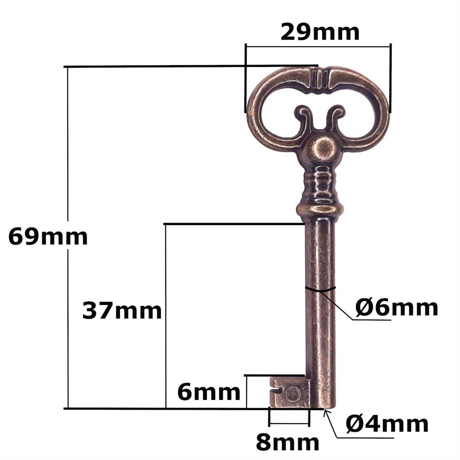 cyclingcolors Vintage Style Open Barrel Skeleton Key Furniture Cabinet Antique 70mm - Cheap Fitting
