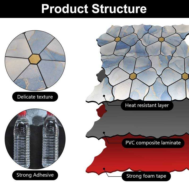 Kieacia 10-Sheet Peel and Stick Backsplash Tiles for Kitchen PVC Marble Self-Adhesive Tile - Cheap Fitting