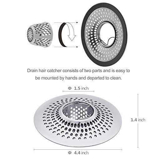 Lekeye Drain Hair Catcher/Bathtub Shower Drain Hair Trap/Strainer Stainless Steel Drain Protector - Cheap Fitting