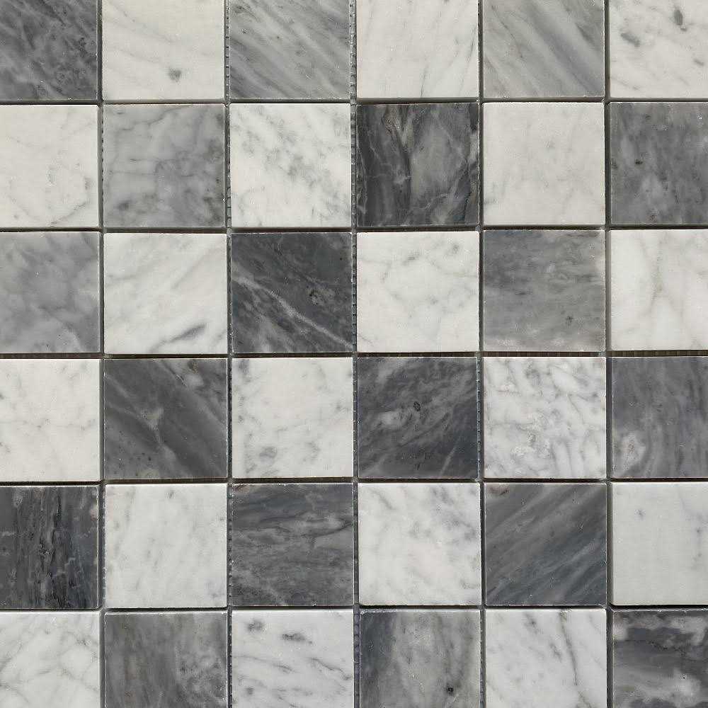 Marble Online Checkerboard Carrara White Honed Marble Wall Floor Mosaic Tile - Cheap Fitting