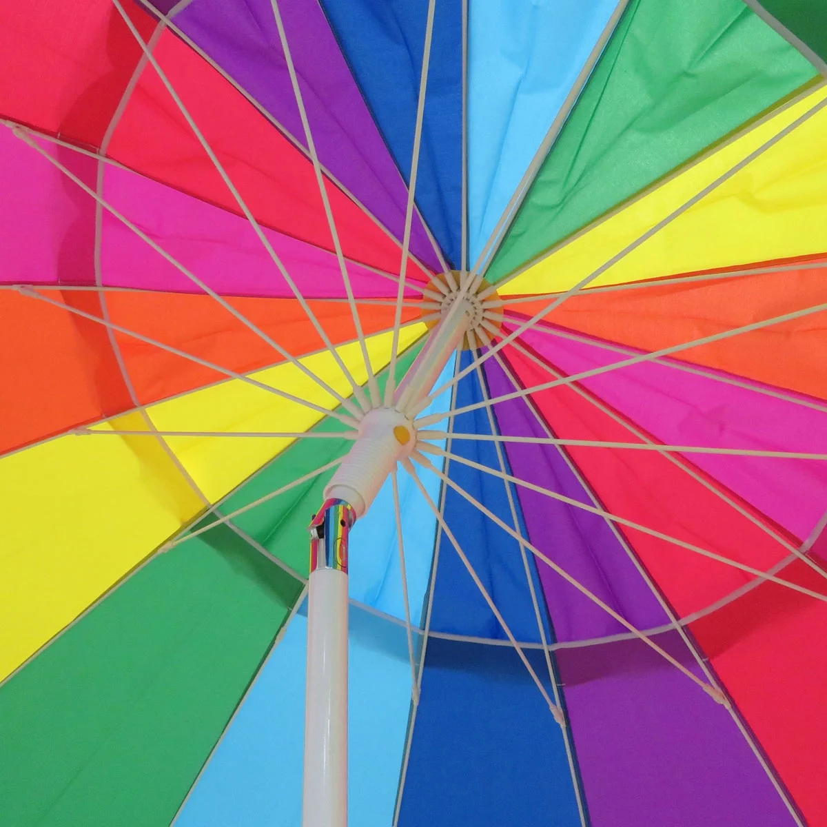 Mainstays 8 feet Beach Umbrella, Rainbow - Cheap Fitting