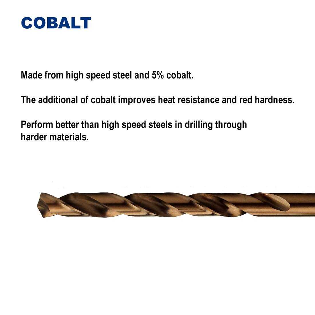 Drill Hulk Cobalt Steel M35 Jobber Length Twist Drill Bits for Hard Metal - Cheap Fitting