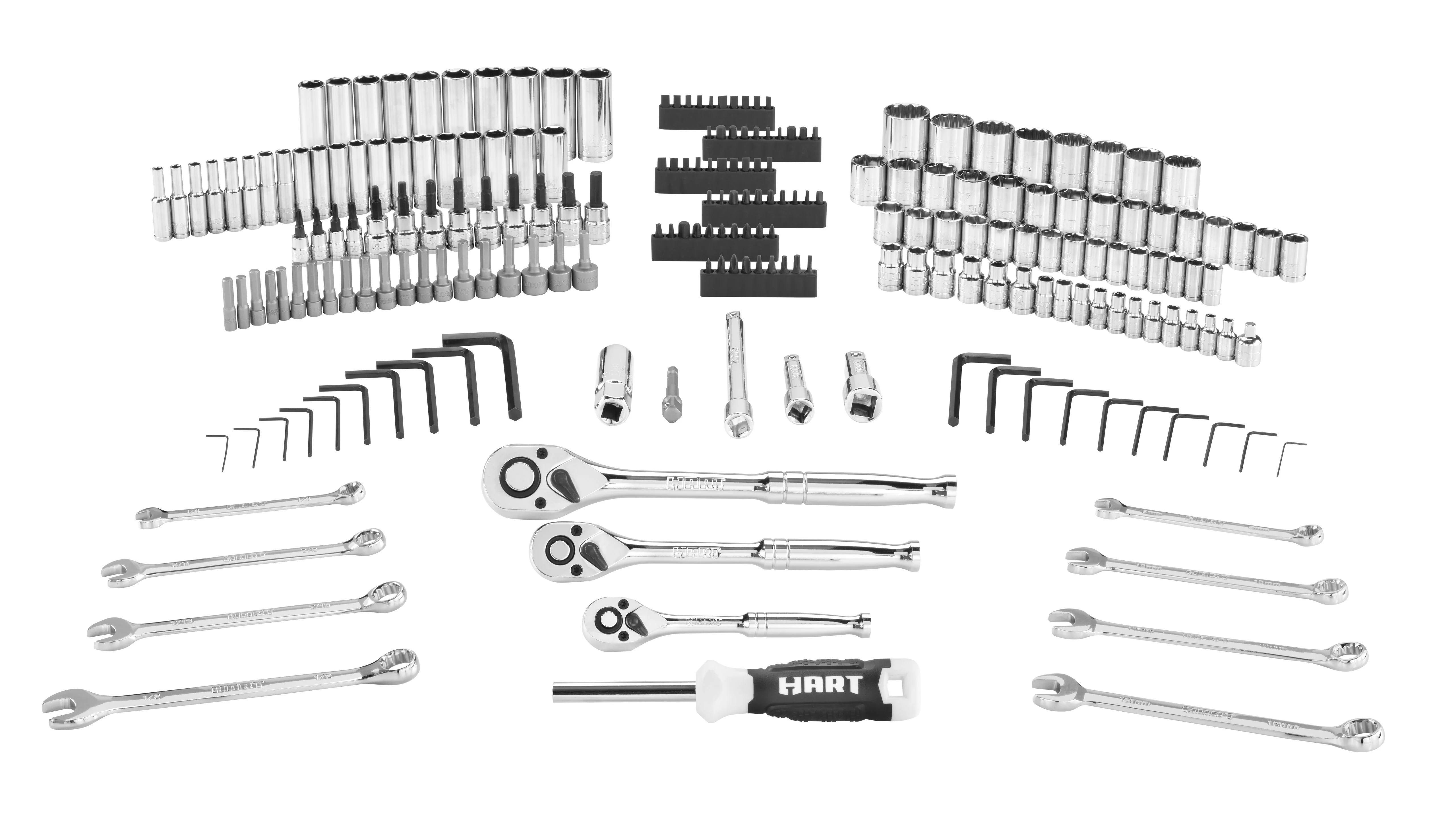 HART 215-Piece Mechanics Tool Set, Multiple Drive, Chrome Finish - Cheap Fitting