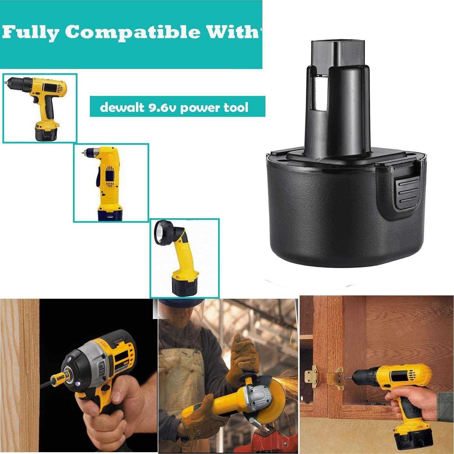 2Pack 9.6V 3.0Ah Ni-MH Replacement Battery for Black and Decker PS120 Battery Pack Compatible for Dewalt Dw9061 Dw9062 De9036 De9062 Dw9614 Dw050 - Cheap Fitting