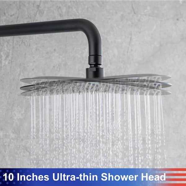 RAINLEX 10 in. Shower Head Single-Handle 3-Spray Round High Round High Pressure Shower Faucet - Cheap Fitting
