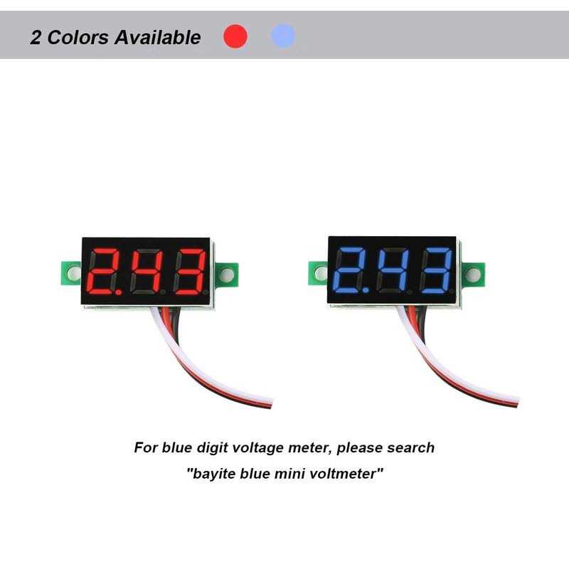 bayite Pack of 5 Three-Wire Calibratable Dc 0~30V Red Digital Mini Voltmeter Gauge Tester Mount Car Motorcycle Battery Monitor Volt Voltage Meter - Cheap Fitting