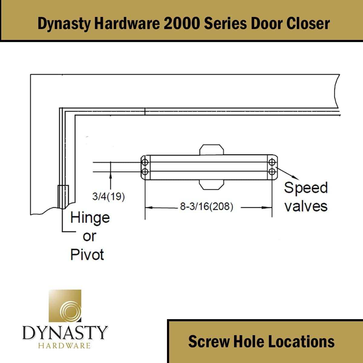 Dynasty Hardware 2000-ALUM Commercial Grade Door Closer - Cheap Fitting