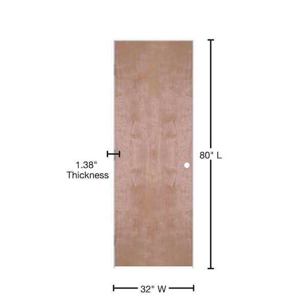 Masonite 28 in. x 80 in. Flush Hardwood Left-Handed Hollow-Core Smooth Birch Veneer Composite Single Prehung Interior Door - Cheap Fitting