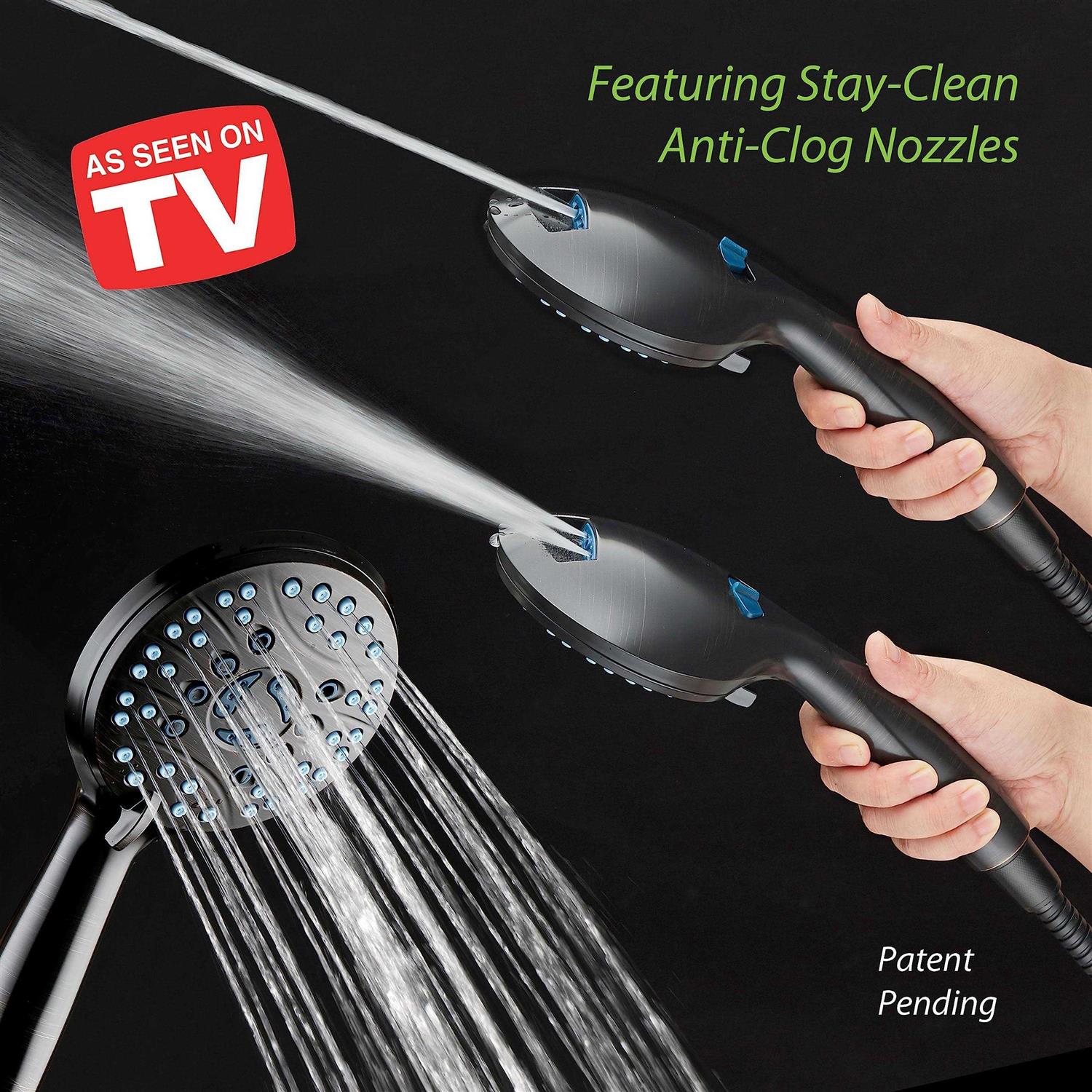 AquaCare AS-SEEN-ON-TV High Pressure Handheld/Rain 50-mode 3-way Shower Head Combo with Adjustable Arm - Cheap Fitting