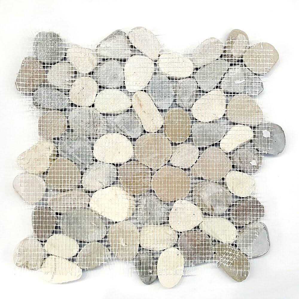 River Rock Pebbles 12 x 12 Natural Stone Mosaic Wall & Floor Tile Solistone - Cheap Fitting