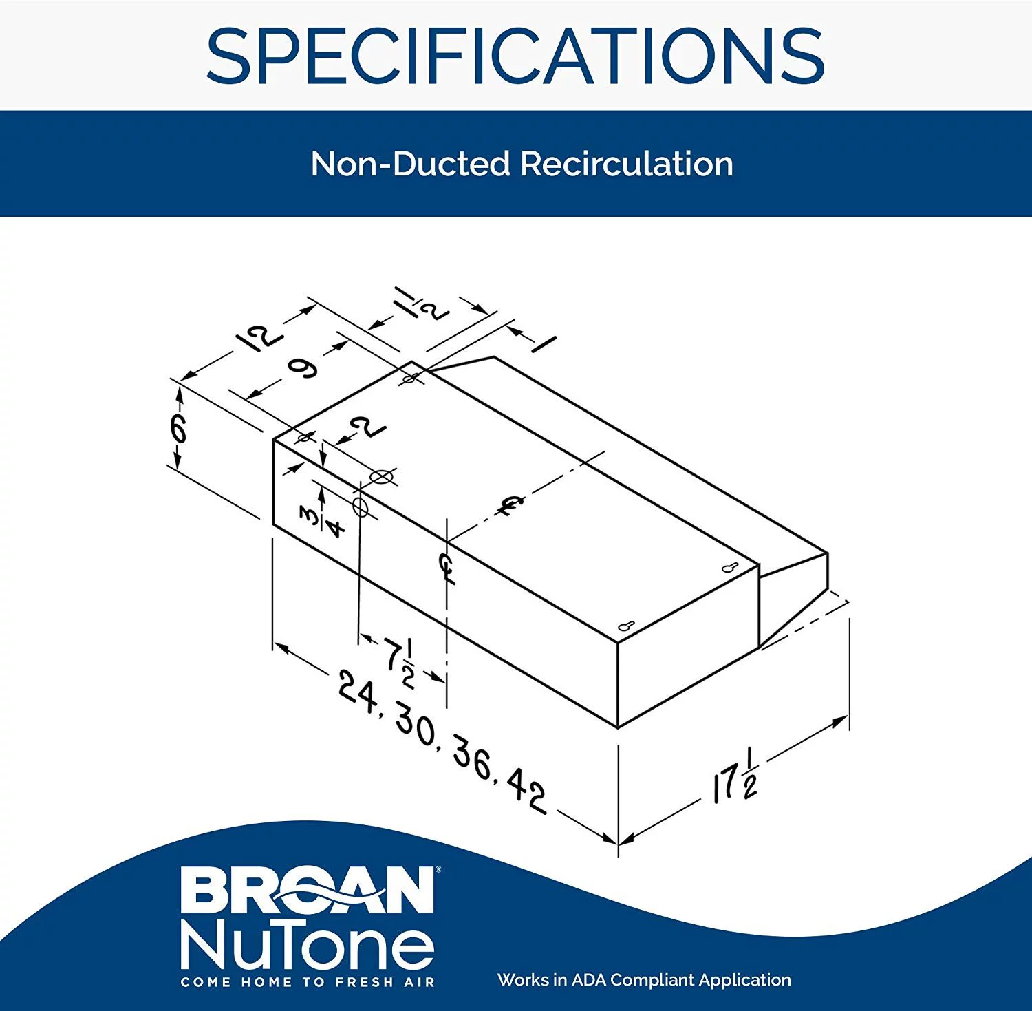 Broan 413004 Stainless Steel Ductless Range Hood Insert with Light, Exhaust Fan, Under Cabinet, 30-Inches - Cheap Fitting