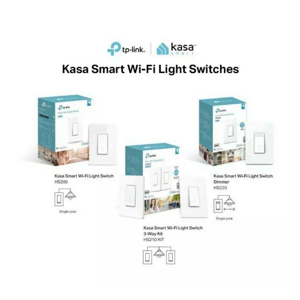 TP-Link HS220 Kasa Smart Wi-Fi Light Switch Dimmer - Cheap Fitting
