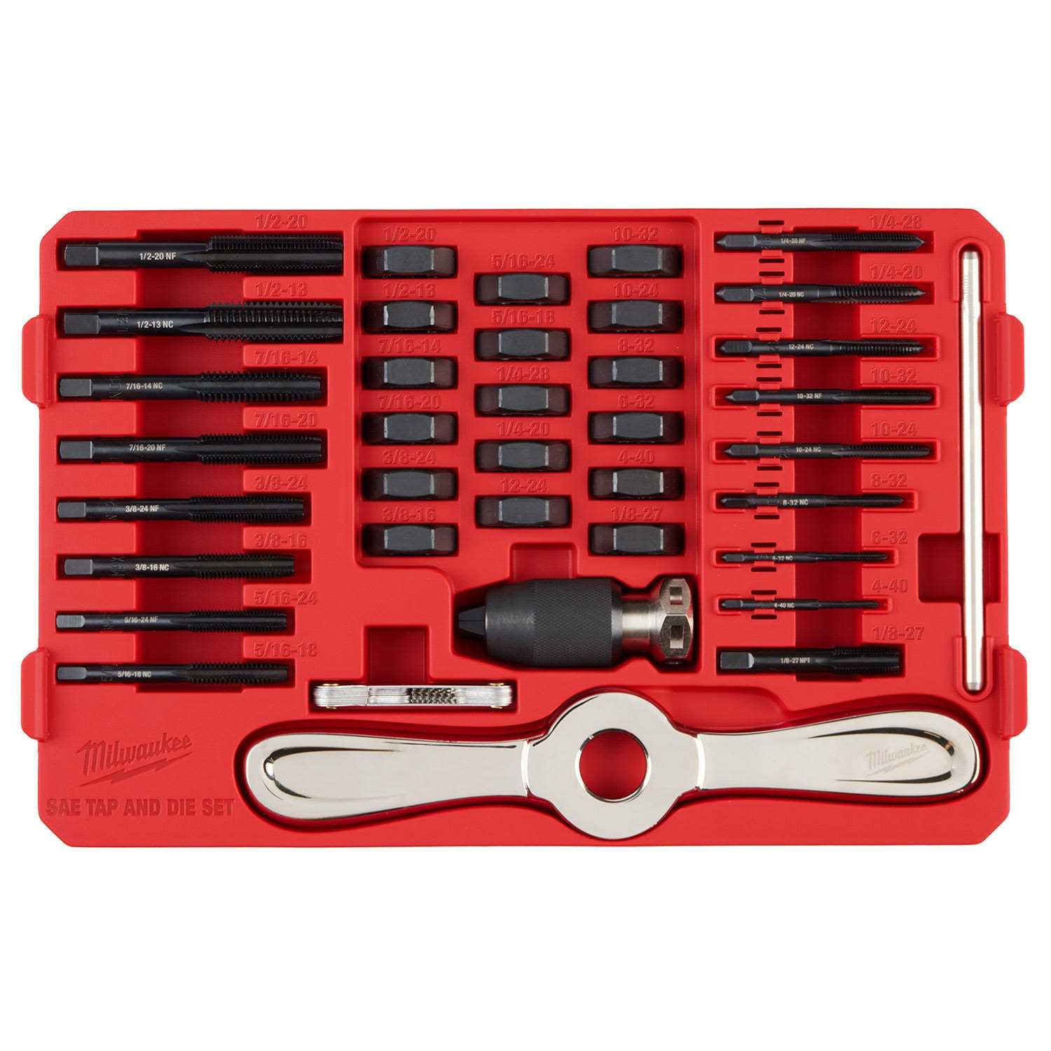 Milwaukee 38PC SAE Tap & Die PACKOUT Set w/ Hex-LOK 2-in-1 Handle 49-22-5604 - Cheap Fitting