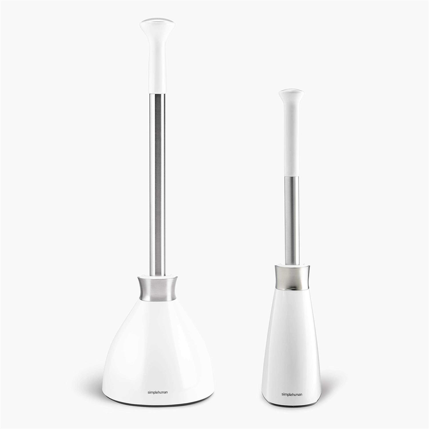 simplehuman Toilet Plunger and Brush Set White - Cheap Fitting