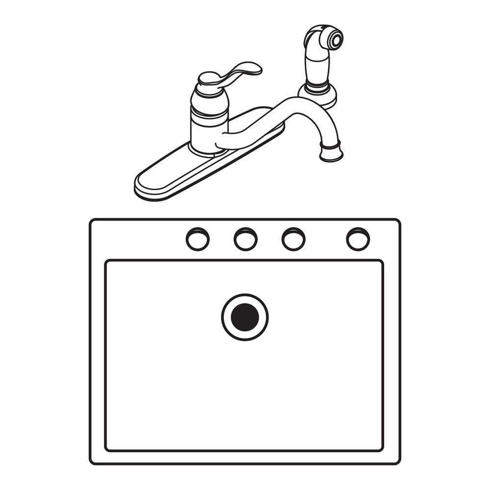 Moen Chateau Single Handle Kitchen Faucet 7430 - Cheap Fitting