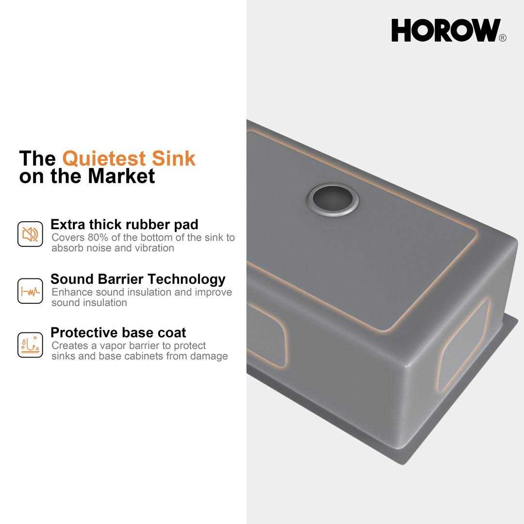 HOROW 32 in. 16-Gauge Undermount Single Bowl Stainless Steel Kitchen Sink with Bottom Grid HR-S3219D - Cheap Fitting