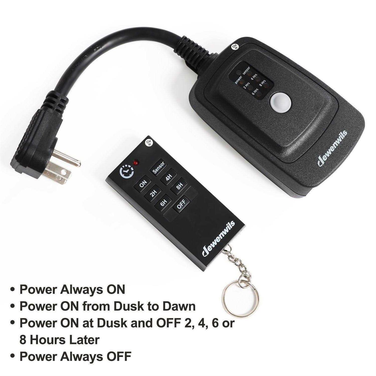 Dewenwils Light Sensor Timer for Christmas Waterproof Plug in Timer Switch - Cheap Fitting