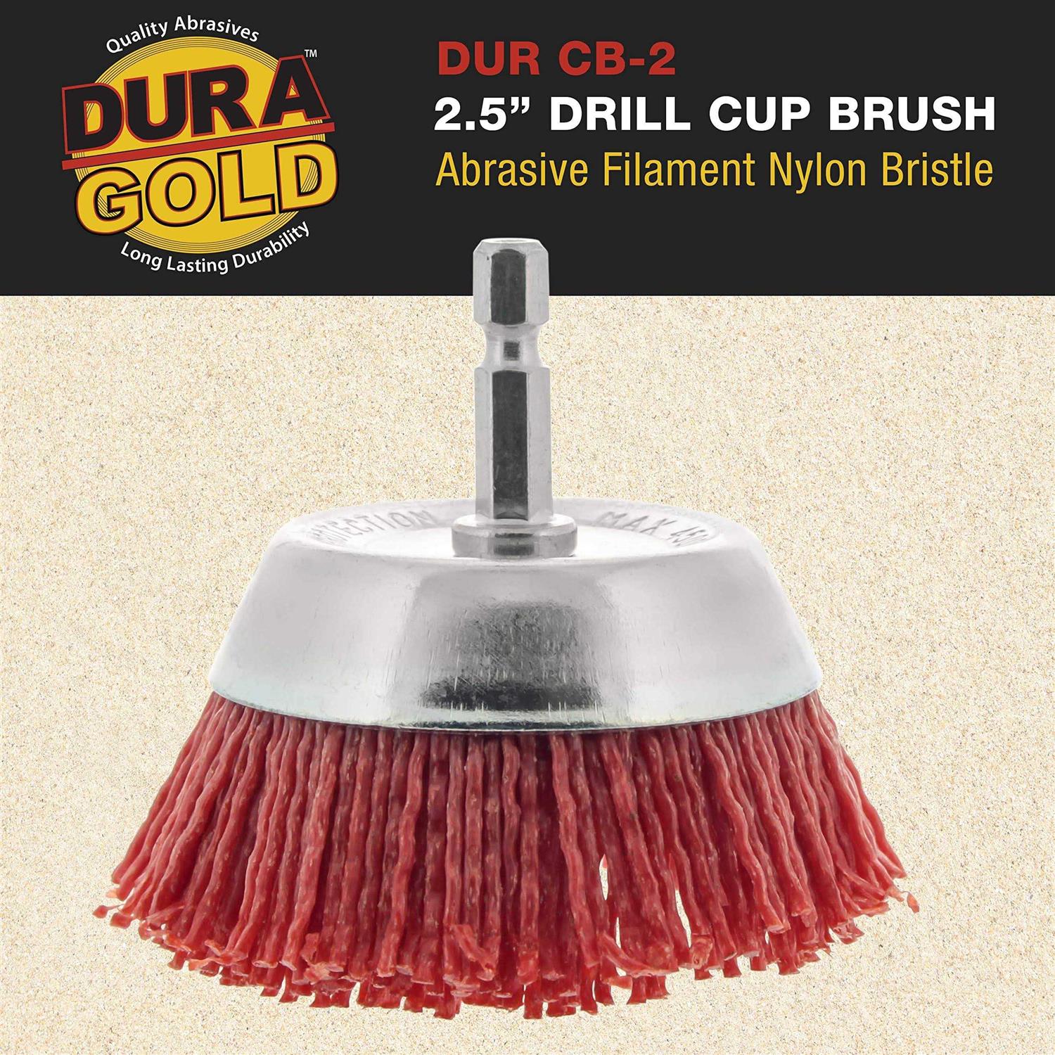 Dura-Gold Abrasive Filament Nylon Bristle Cup Brush Coarse Sanding Scuffing Brush - Cheap Fitting
