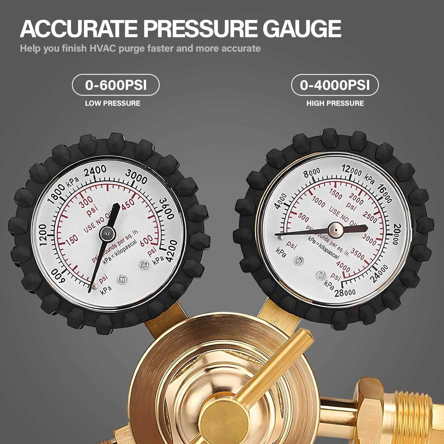Tutor Auto Nitrogen Regulator with 0-400 PSI Delivery Pressure, 60 Hose CGA580 Inlet Connection and 1/4” Male Flare Outlet Connection - Cheap Fitting