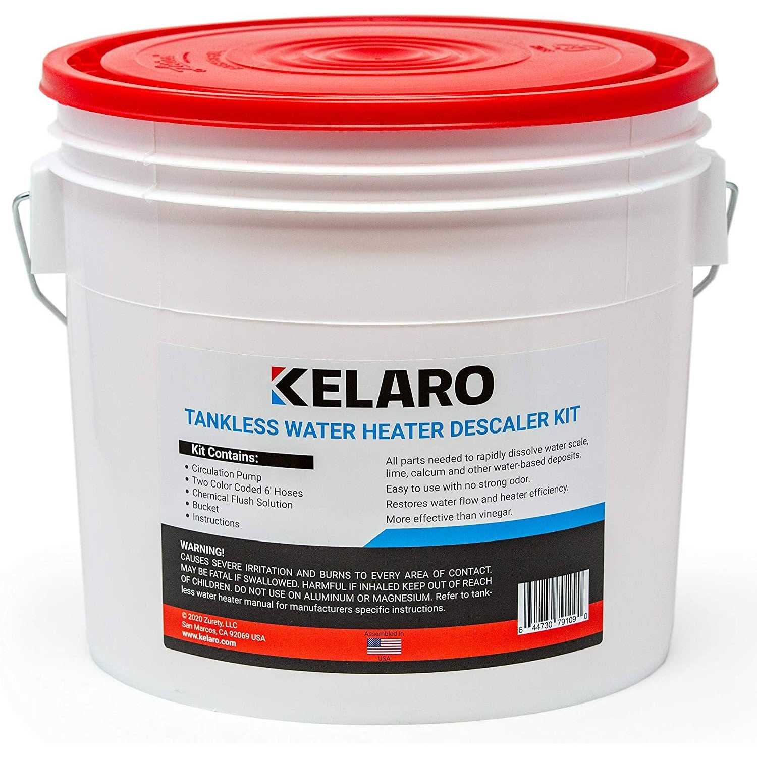 Kelaro Tankless Water Heater Flushing Kit with Flow-Aide Biodegradable Descaler - Cheap Fitting