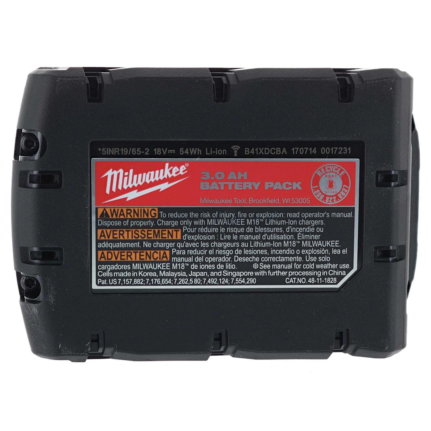 Milwaukee 48-11-1828 M18 XC RED Lithium 18-Volt Lithium-ion Cordless Tool Battery - Cheap Fitting