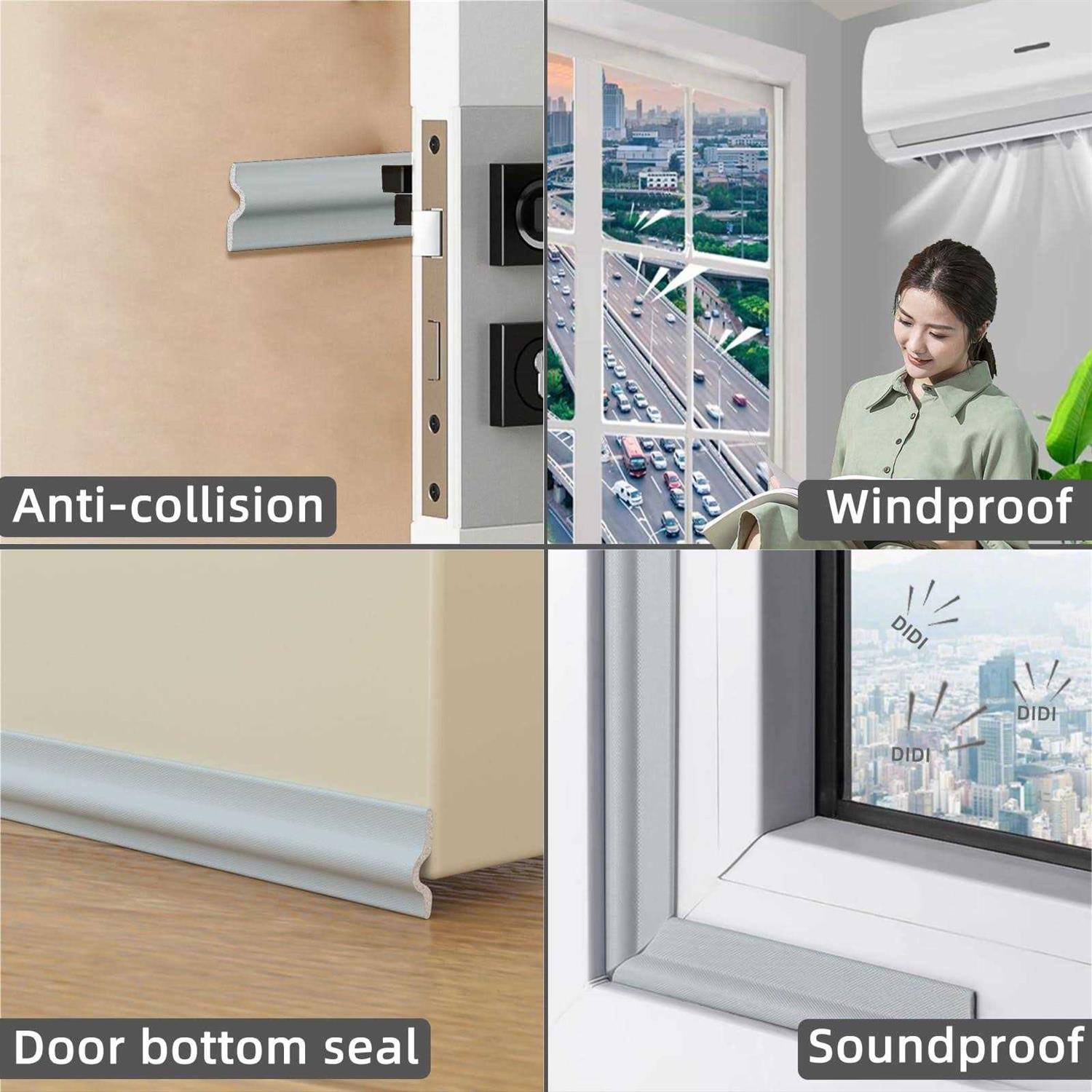 ESUFEIR 118 Inch Window Weather Stripping Door Seal Strip for Bottom and Side of Door,Self Adhesive Pu Foam Weather Strip for Window and Door Insulation - Cheap Fitting