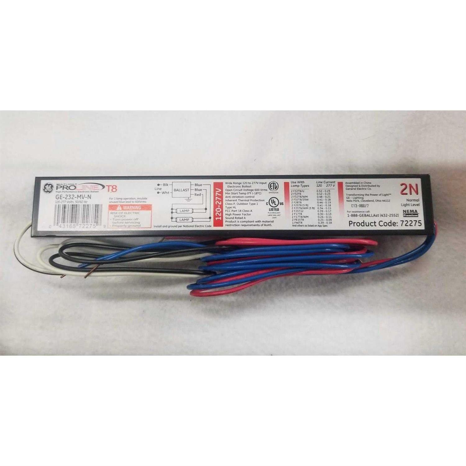 GE232MAX-G-N GE Current UltraMax T8 Electronic Ballast - Cheap Fitting