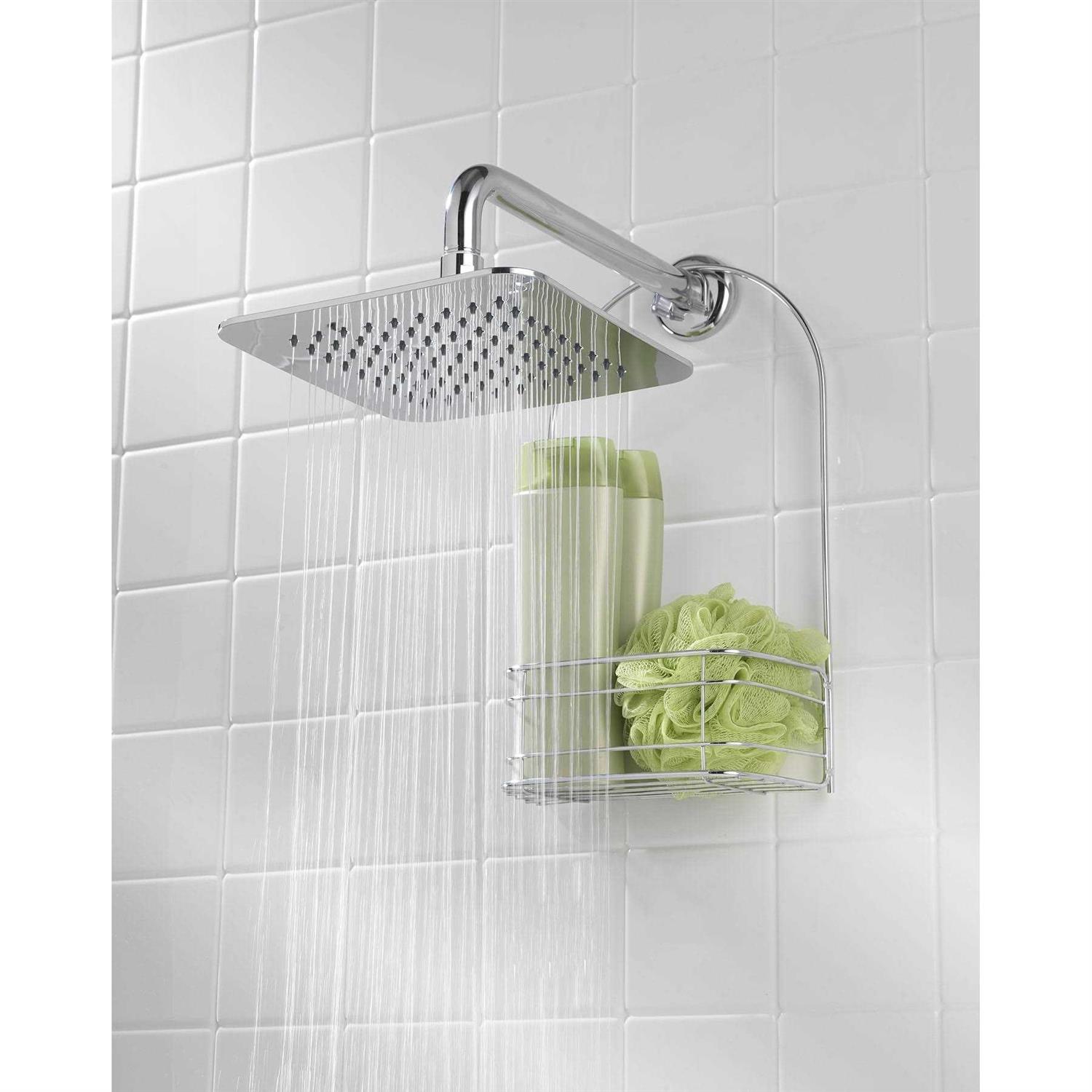 Project Source Chrome Square Rain Shower Head Fixed Shower Head 1.8-GPM Rubber 3073-06118-PSCH - Cheap Fitting