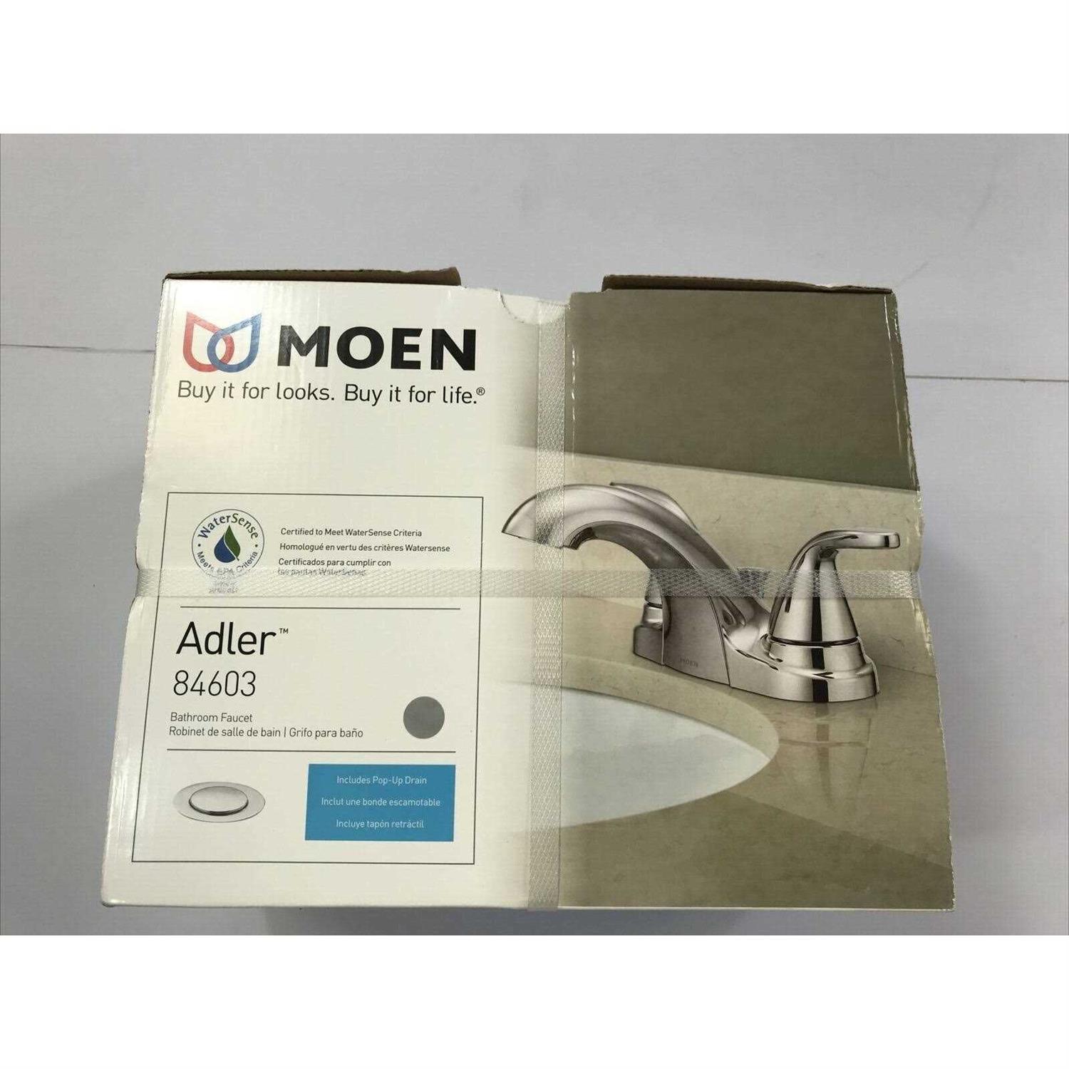 Moen Adler 4 in. Centerset 2-Handle Bathroom Faucet in Chrome - Cheap Fitting