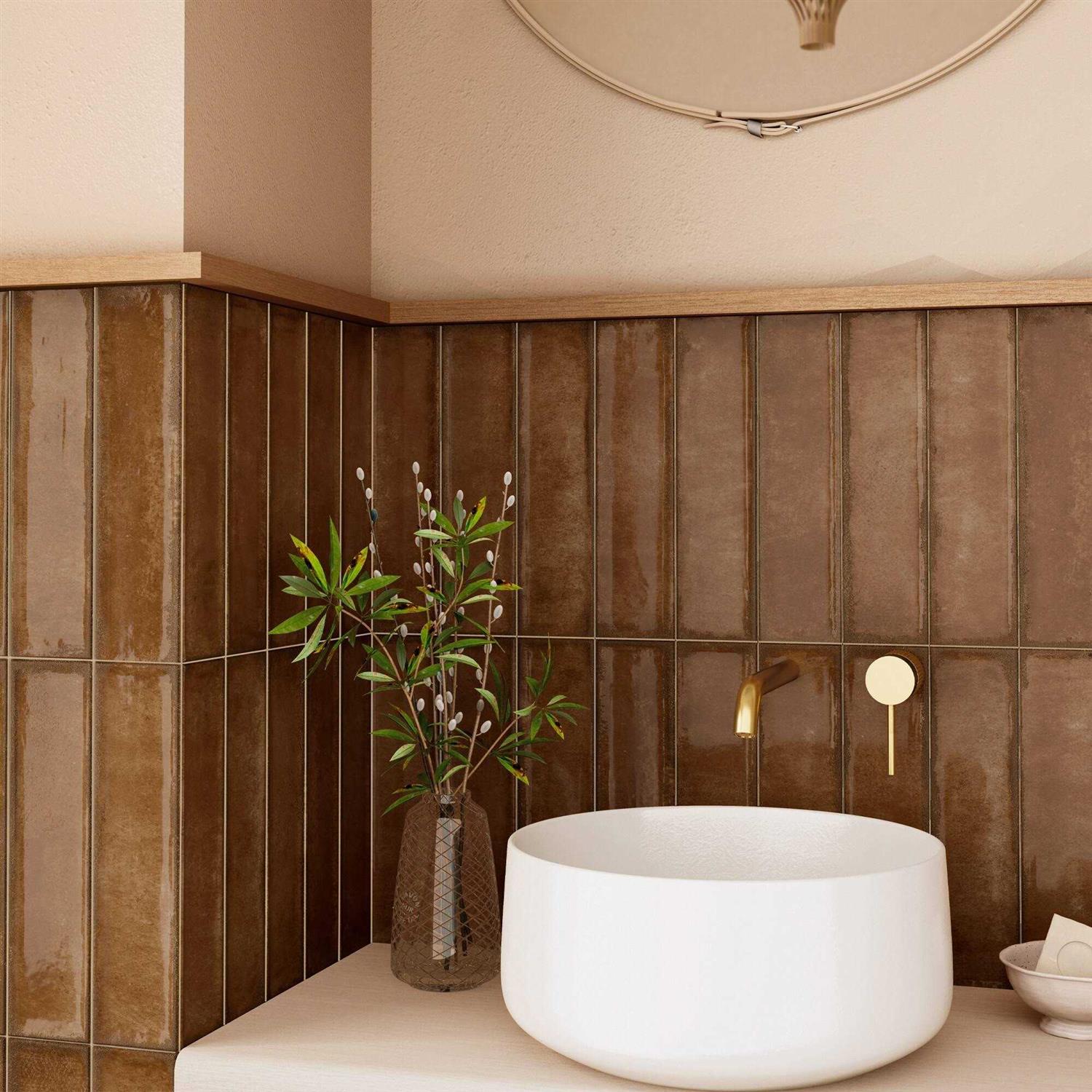 MOLOVO Iris 2.9 in. x 11.8 in. Polished Ceramic Subway Wall Tile - Cheap Fitting