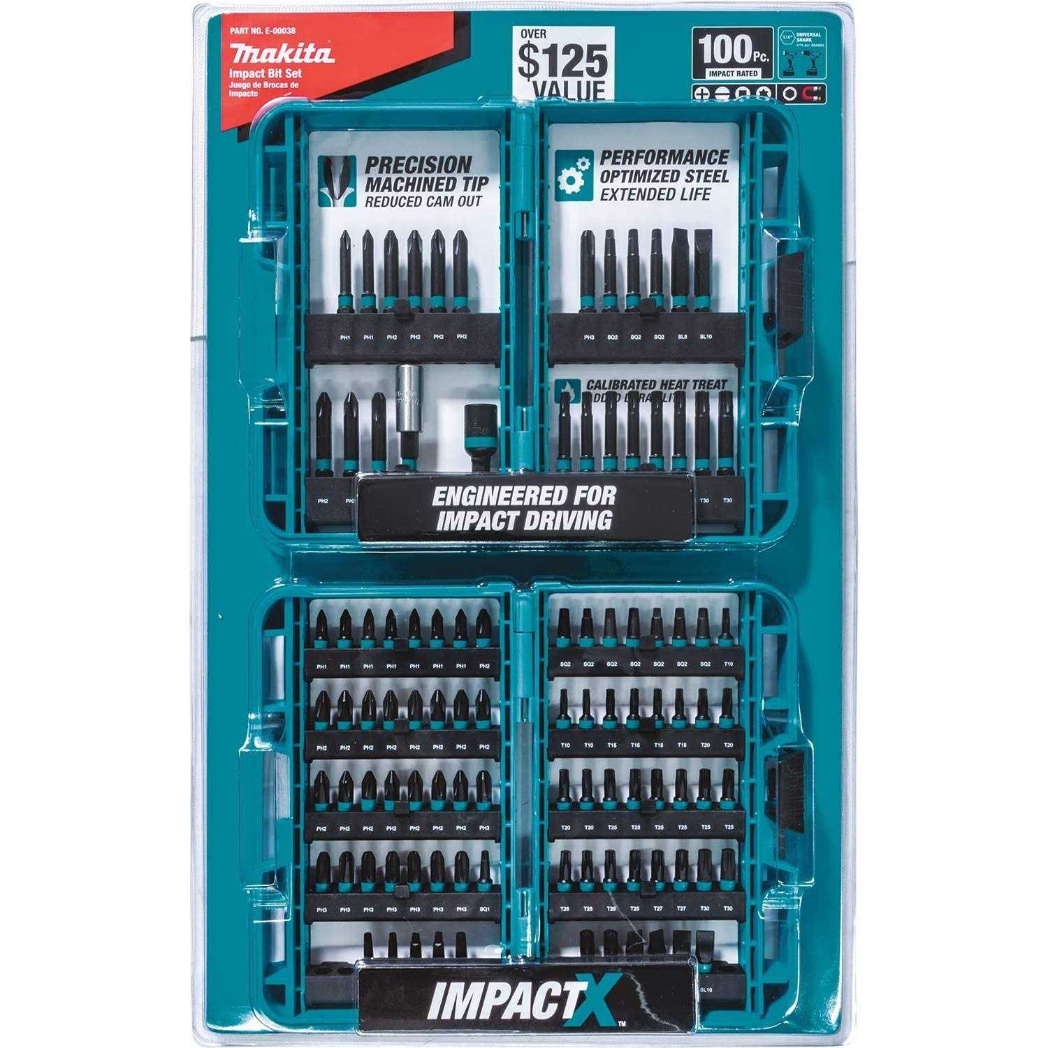 Makita E-00038 ImpactX 100 Pc Driver Bit Set - Cheap Fitting