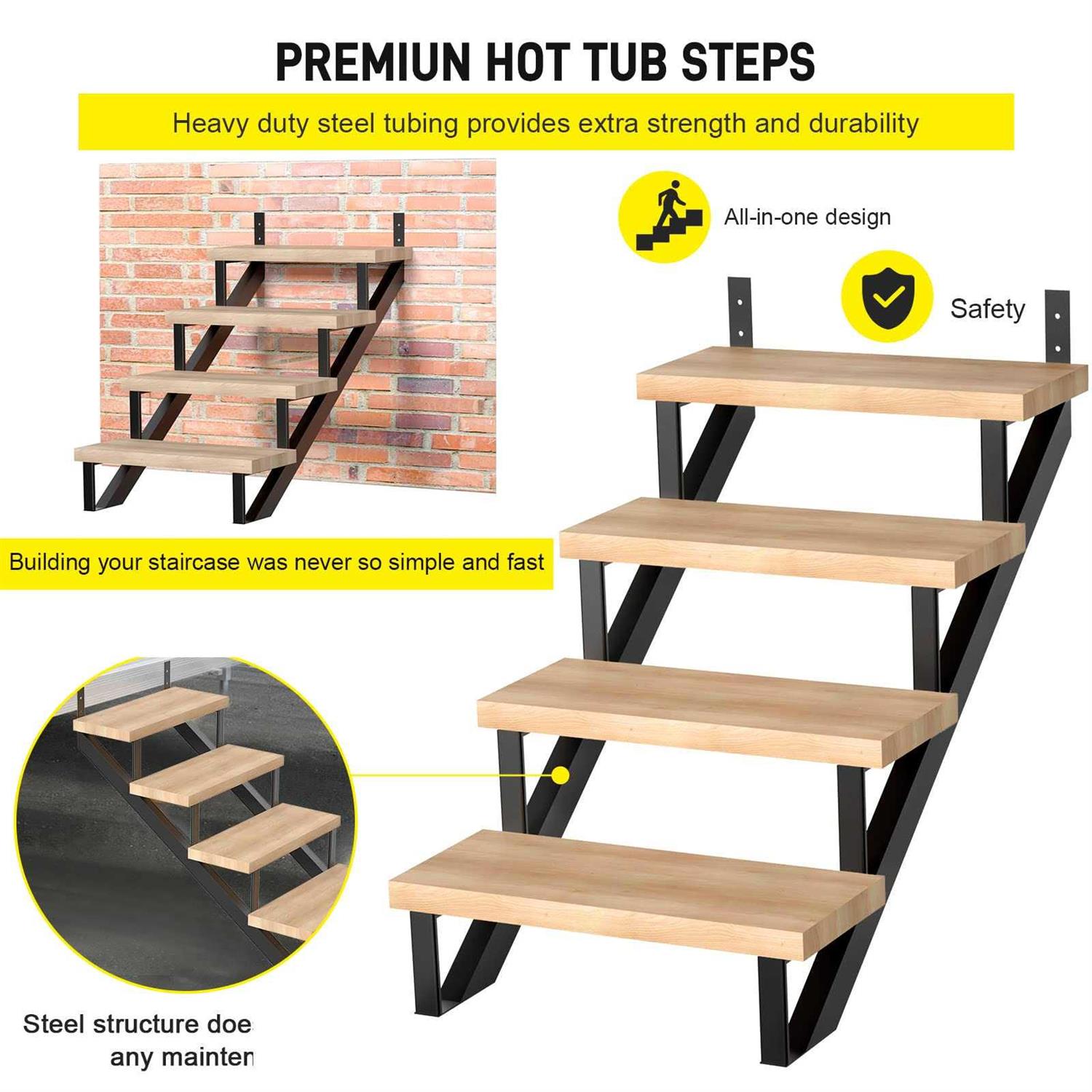 Doniks Steel Stair Step Riser Step for Deck Height Metal Stair Stringer Step Stringer Support Connector Frame Hanger Bracket - Cheap Fitting