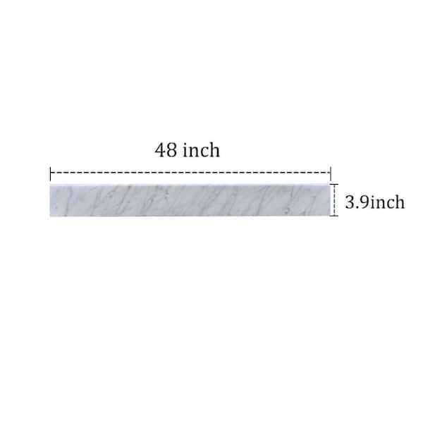 YASINU 251WH 4 in. H Carrara Marble Vanity Top Marble Backsplash in White - Cheap Fitting