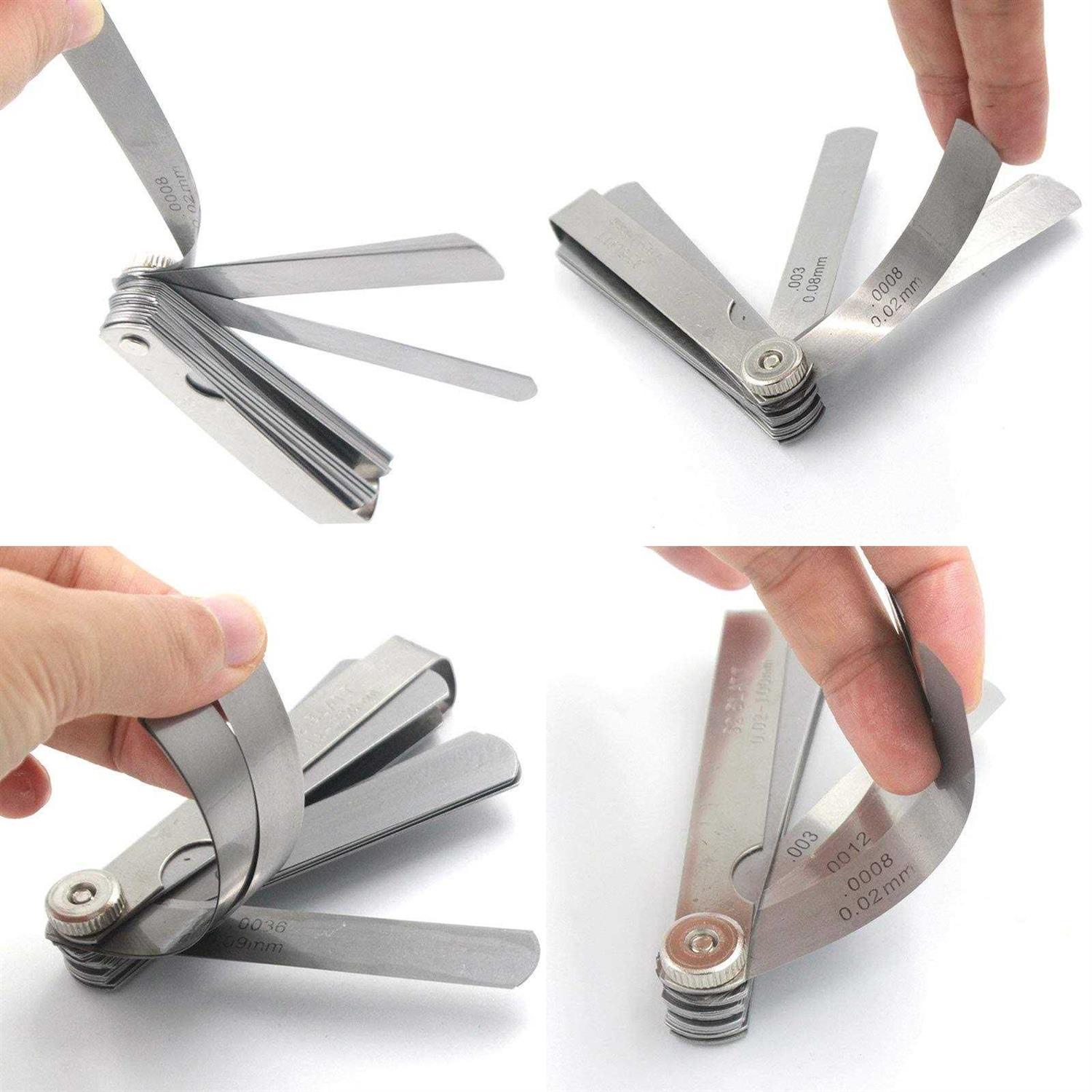 Stainless Steel Feeler Gauge Universal Standard Sae and Metric Offset Valve Thickness Gauge 32-piece Blade Tool for Measuring Gap Width/Thickness Feeler-Gauge - Cheap Fitting